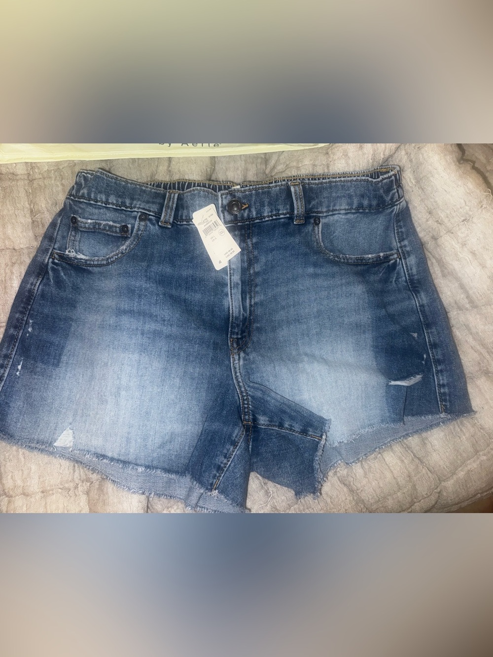 Aerie ladies Distressed Blue Denim Cutoff Shorts - $ black denim cut offs 2pr
